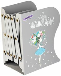 Подставка-держатель для книг и учебников юнландия "Flower girl", раздвижная, металлическая