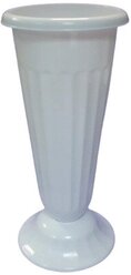 Ваза для цветов пластиковая белая 44 см 6л на ножке