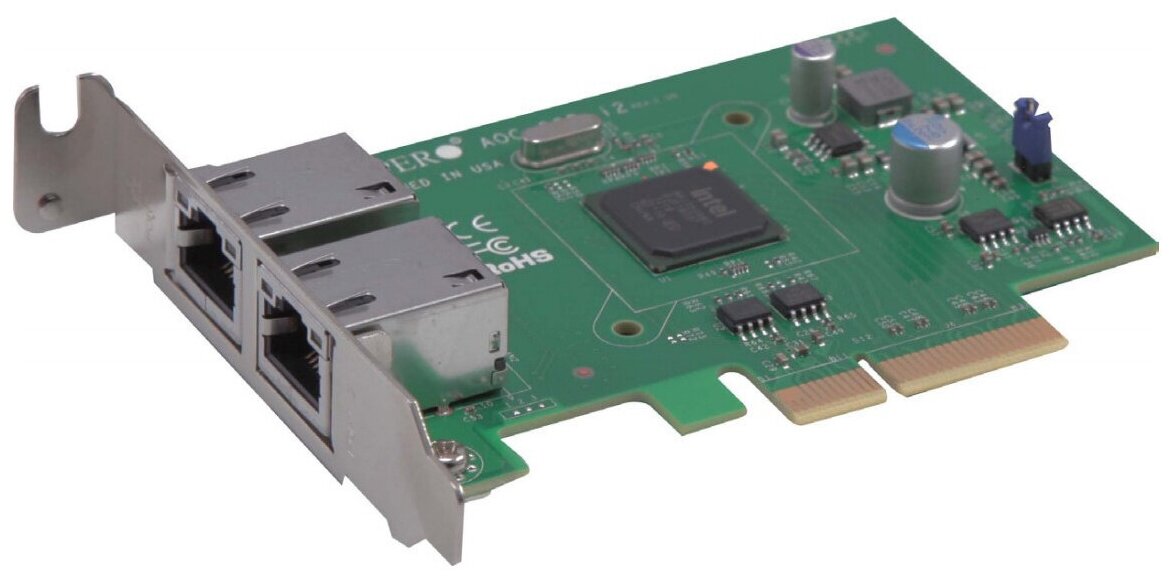 Сетевая карта Supermicro AOC-SGP-I2 Intel i350 Low-Profile 2-port Gigabit Ethernet LAN card