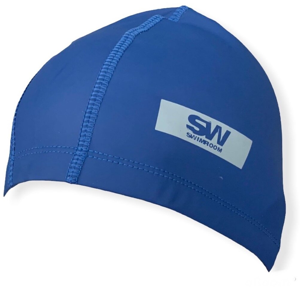 Комбинированная шапочка для плавания / бассейна SwimRoom “PU Swim Cap”, Взрослая, Цвет Синий