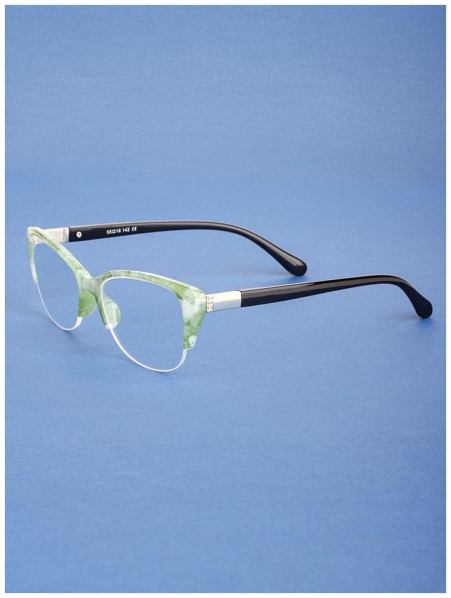 Готовые очки для чтения зеленые с диоптриями +1.50 футляр