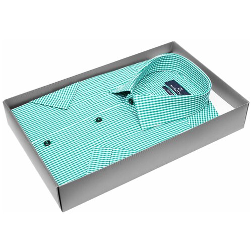 фото Рубашка poggino 7002-23 цвет зеленый размер 52 ru / xl (43-44 cm.)