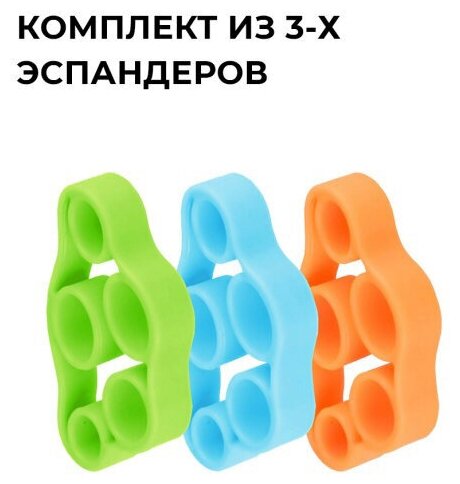 Набор эспандеров для пальцев рук, эспандер для кистей, эспандер антистресс, 3-5 кг, цветные, Universal-Sale