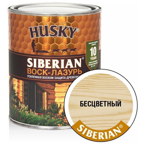 HUSKY SIBERIAN Воск-лазурь декоративно-защитный состав для древесины бесцветный (0,9л)