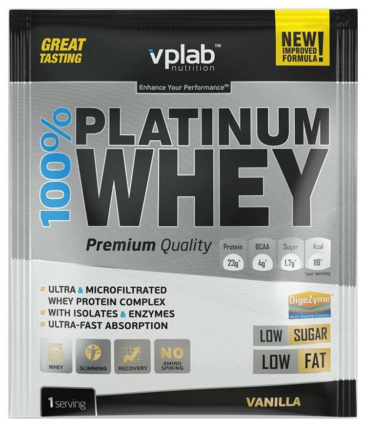 VPLab 100% Platinum Whey 30 гр (10шт) ваниль