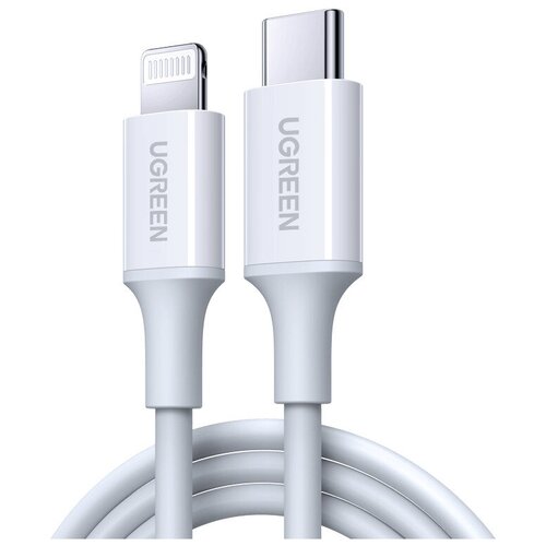 Кабель UGREEN US171 (60748) USB-C to Lightning Cable M/M Nickel Plating ABS Shell. Длина: 1,5м. Цвет: белый 30w pd charger usb type c fast charging for iphone 11 x xs 8 macbook phone qc3 0 usb c quick charge 4 0 3 0 qc pd charger