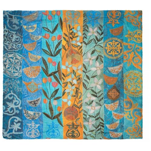 фото Платок gourji "праздник весны", шёлк, 120х120 см
