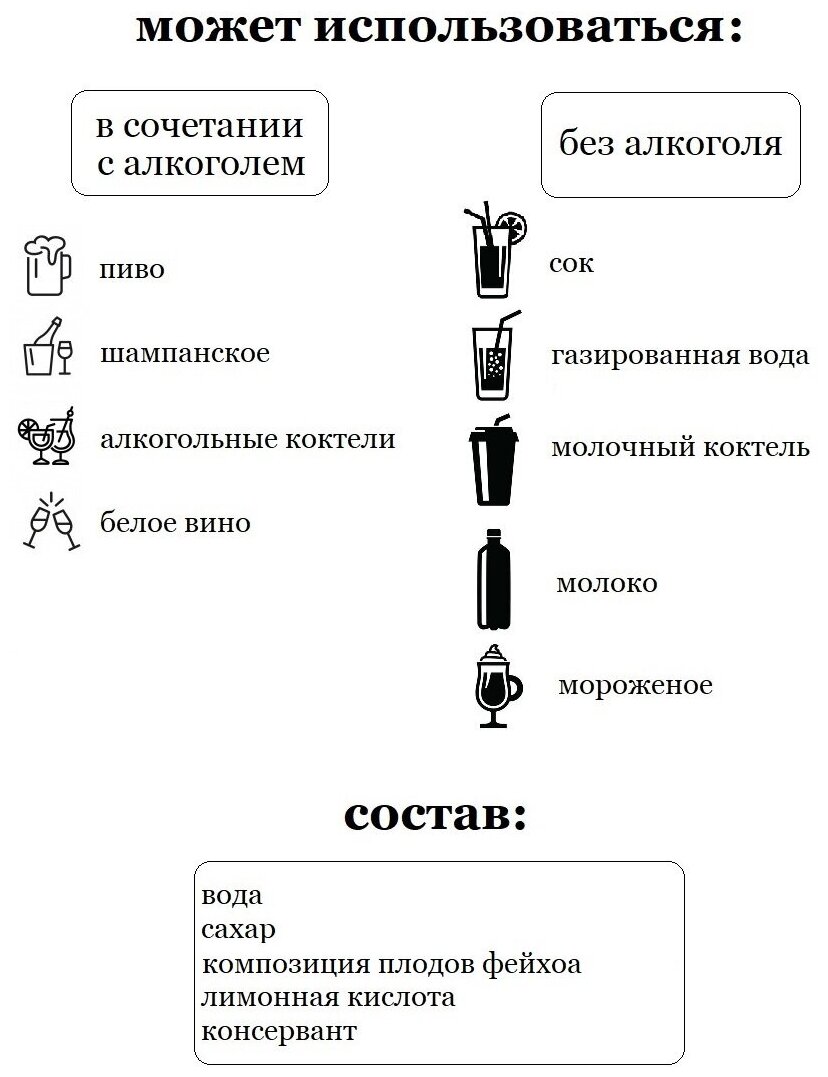 Сироп Sweetfill, Фейхоа стекло 0,5 л - фото №3