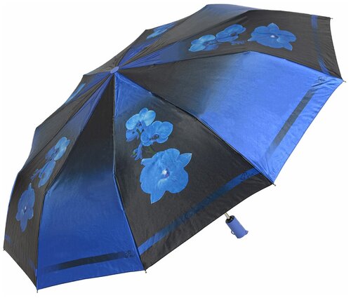 Зонт Sponsa, автомат, 3 сложения, купол 100 см, 10 спиц, в подарочной упаковке, для женщин, синий