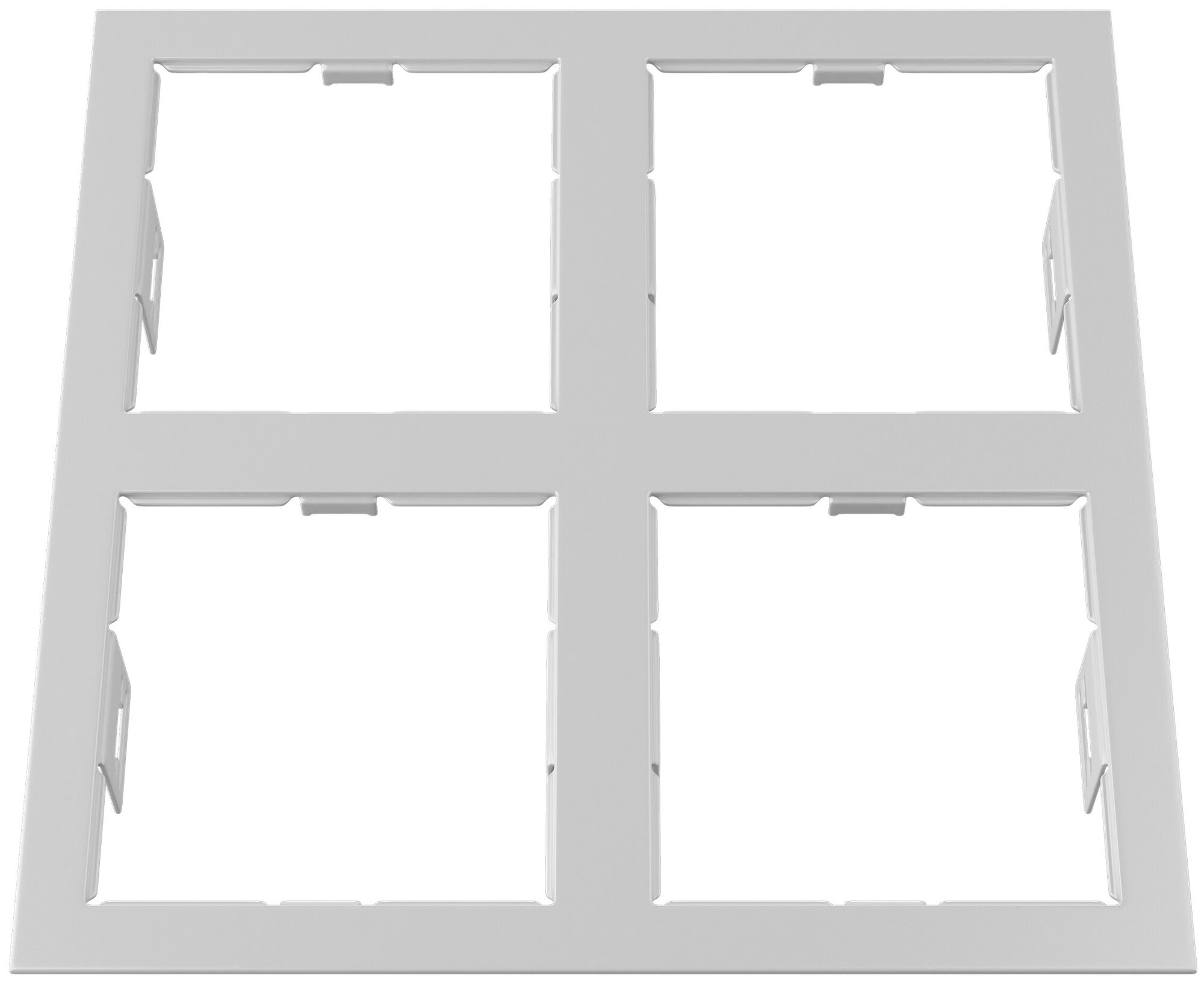 214546 Рамка DOMINO QUADRO 2х2 MR16 белый (в комплекте) - фотография № 1