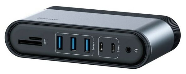 Хаб Baseus Working Station Four-Screen Multifunctional Type-C HUB Adapter CNEUUS Темно-серый CAHUB-HG0G