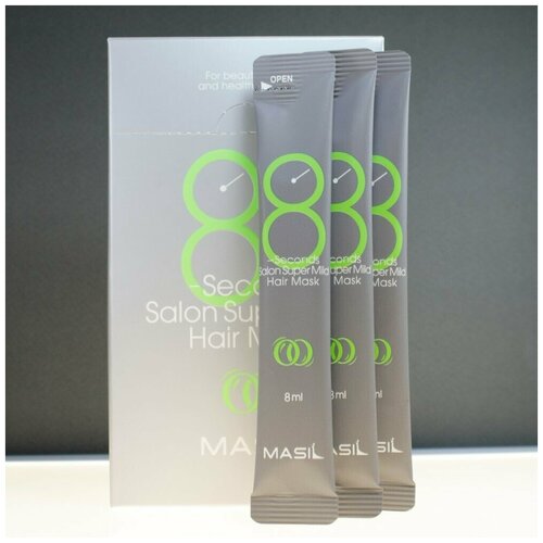 Восстанавливающая маска для волос masil 8 second salon super mild ampoule hair mask 20шт х 8мл маска для волос 8 секунд 8 мл masil 8 seconds salon hair mask