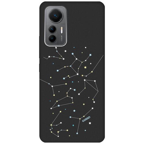 Матовый Soft Touch силиконовый чехол на Xiaomi 12 Lite, Сяоми 12 Лайт с 3D принтом Constellations черный матовый soft touch силиконовый чехол на xiaomi 12 lite сяоми 12 лайт с 3d принтом avo sport черный