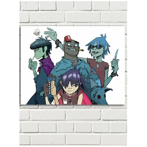 Картина по номерам музыка Gorillaz - 8643 Г 30x40 картина по номерам на холсте музыка gorillaz 8640 г 30x40