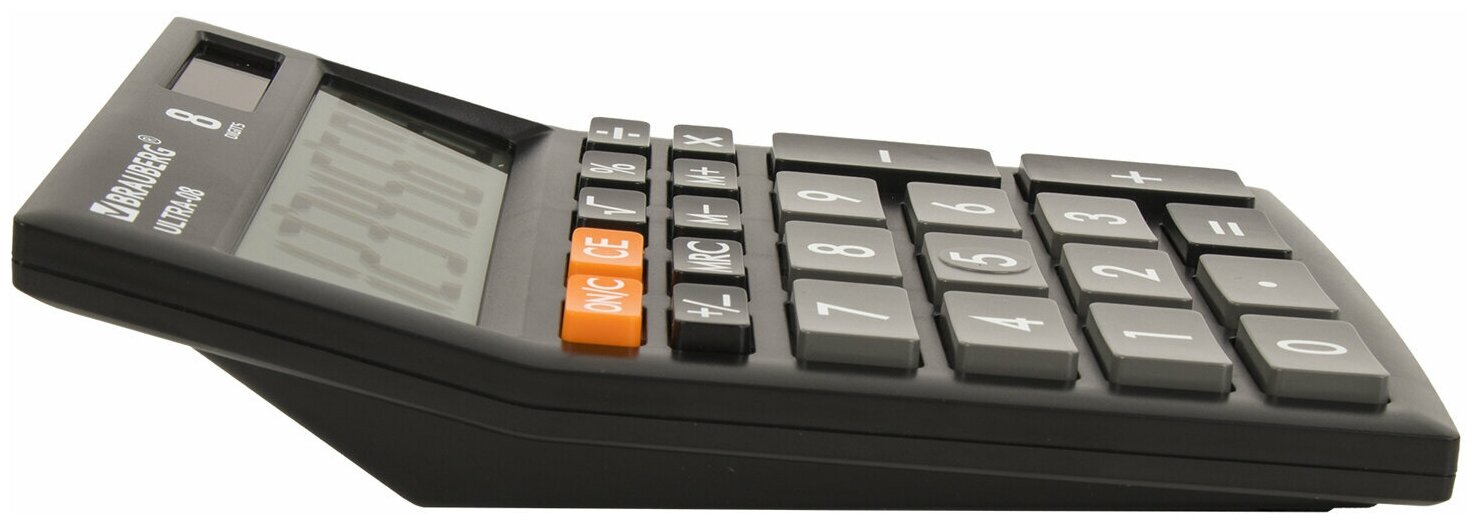 Калькулятор настольный BRAUBERG ULTRA-08-BK компактный (154x115) 8 разрядов двойное питание черный 250507