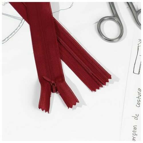 Молния потайная 3 неразъёмная замок автомат 50 см цвет бордовый 486₽