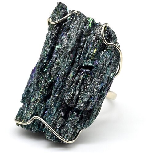 фото Кольцо радуга камня, бижутерный сплав, искусственный камень, размер 17.5