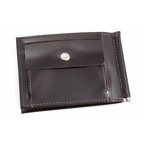 фото Зажим для купюр premier+urb из натуральной кожи, бумагодержатель, компактный кошелек, зажим для денег темно-коричневый cro-m-54-88