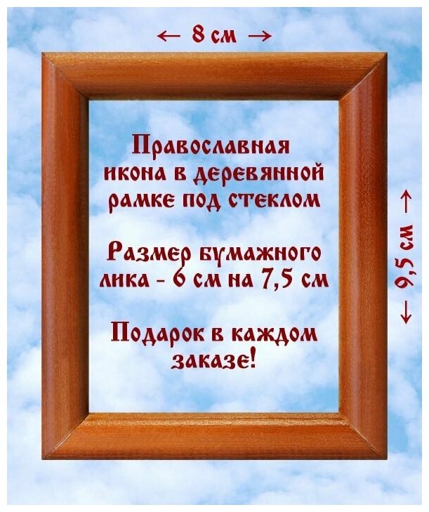 Святитель Иоанн Милостивый, патриарх Александрийский, икона в деревянной рамке 8*9,5 см