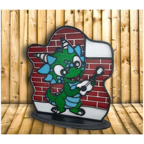 Многослойная раскраска Дракон с гитарой серия Драконы