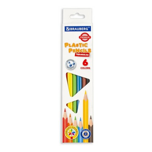 Карандаши Unitype цветные BRAUBERG PREMIUM - (24 шт) комплект 15 шт карандаши цветные пластиковые brauberg premium 6 цветов трехгранные грифель мягкий 3 мм 181660