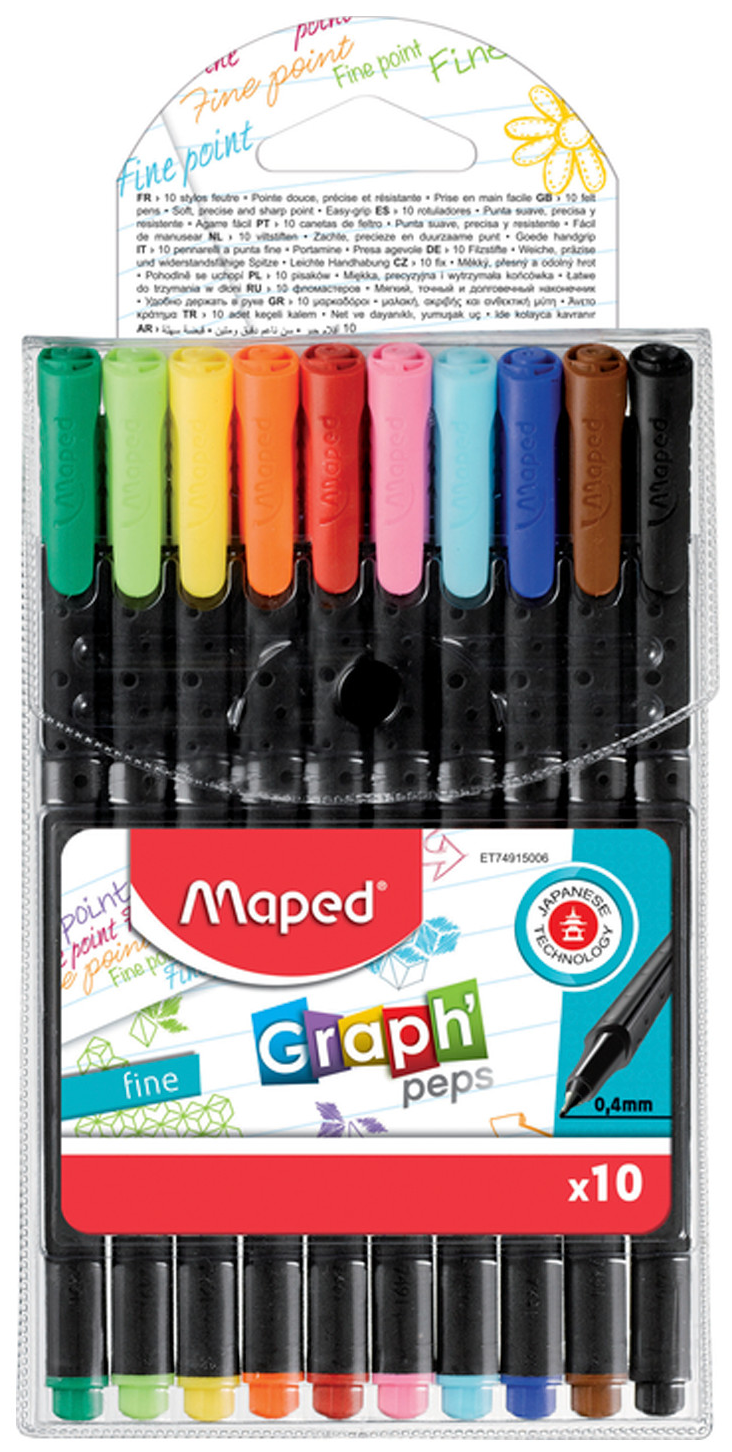 Maped Набор капиллярных ручек Graph Peps, 0,4 мм (749150), 10 шт.