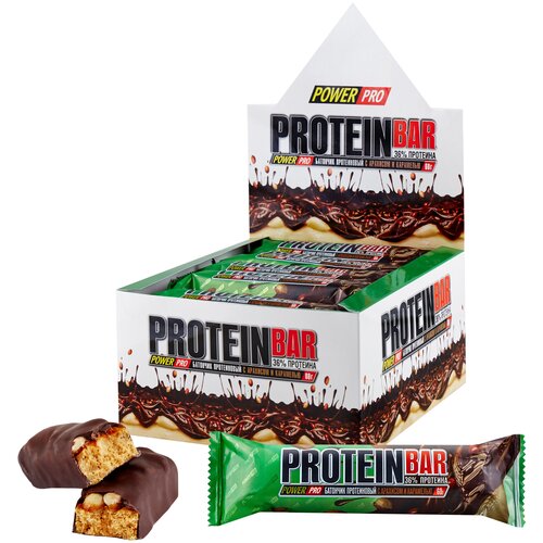 фото Power pro батончик мультибелковый глазированный с карамелью и жареным арахисом, 60г