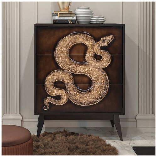 Комод BOGACHO Серпентис коричневого цвета ручная работа