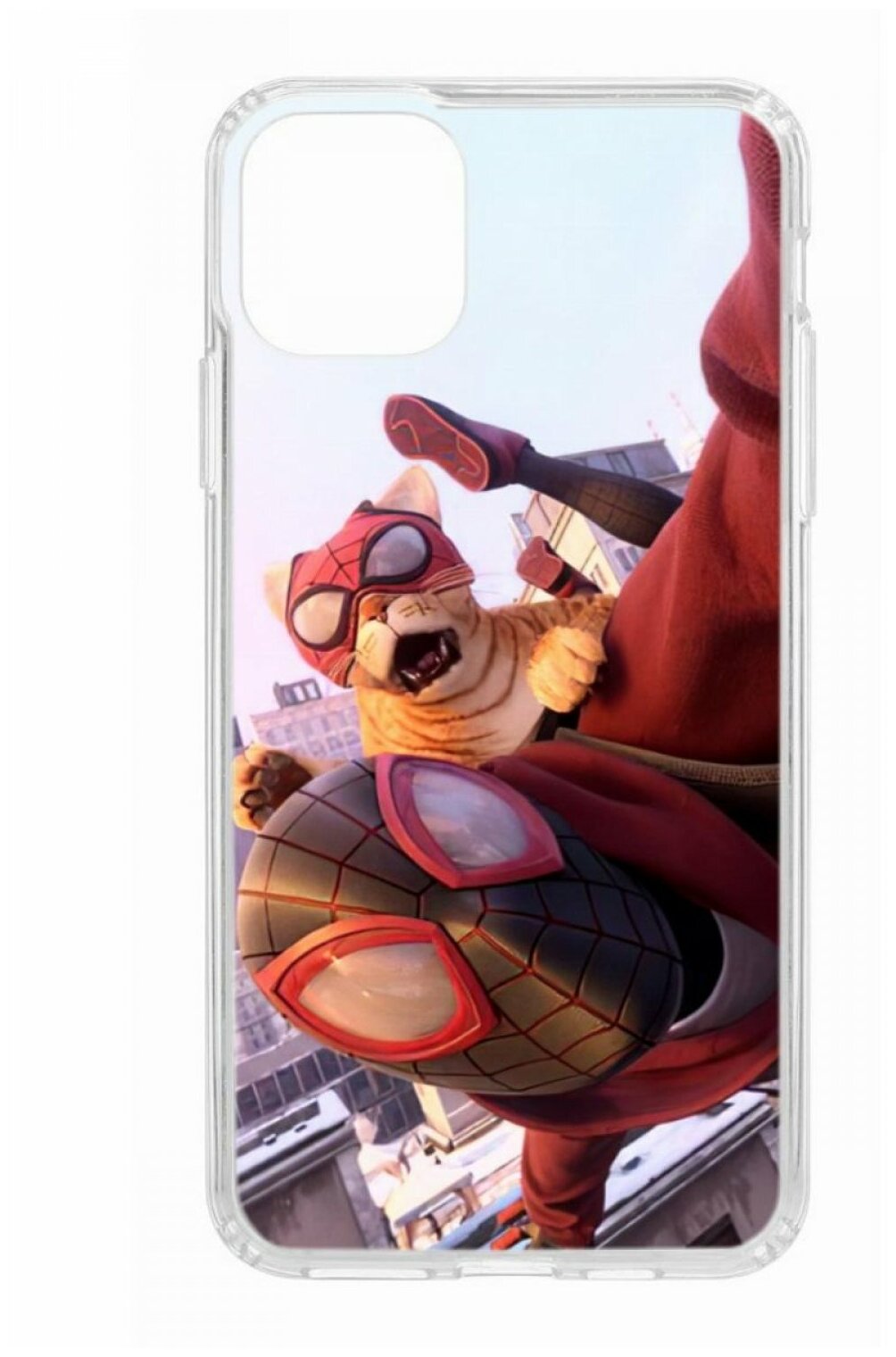 Чехол для Apple iPhone 11 Pro Max КRUЧЕ Print Человек паук,пластиковая накладка,прозрычный бампер с защитой камеры,противоударный кейс с рисунком
