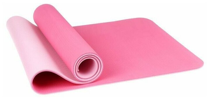 Коврик для йоги 183 х 61 х 0,8 см, цвет розовый (1 шт.)