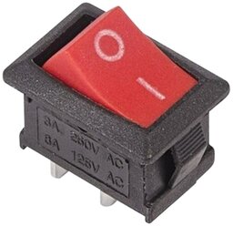 Выключатель клавишный 250В 6А (2с) ON-OFF красн. Mini (RWB-201 SC-768) Rexant 36-2111