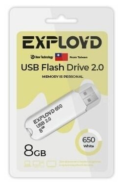 Флешка EXPLOYD EX-8GB-650-White 8 Гб, белый