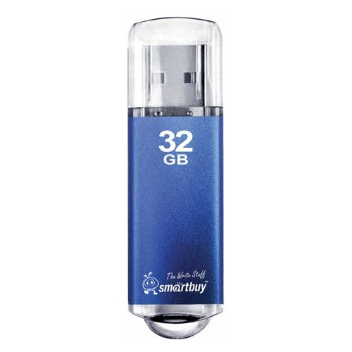 Флеш-диск 32 GB SMARTBUY V-Cut USB 2.0 металлический корпус синий, 2 шт