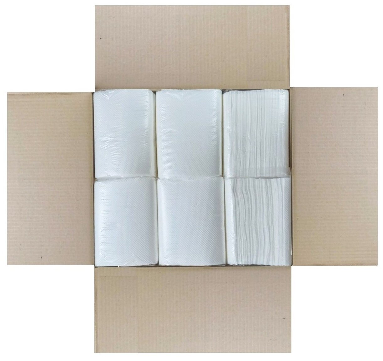 Салфетки бумажные для диспенсера V(ZZ) сложения однослойные белые 2400 листов/размер 22 *14,5 см/ 12 пачек в коробке/в пачке по 200 л/ система H4 - фотография № 3
