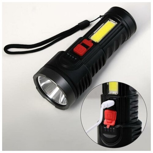 фото Летние туристические фонарики/ фонарь ручной аккумуляторный, 1.5 и 3 вт, 1200 мач, usb, cob, 4 режима хорошие вещи