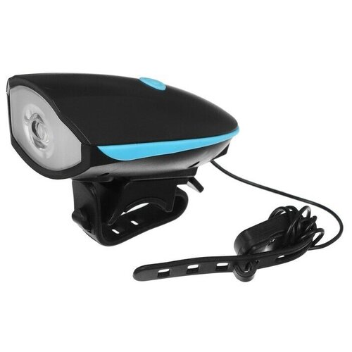 фото Фонарь велосипедный передний с сигналом, 300 люмен, usb, 1200mah, цвет синий