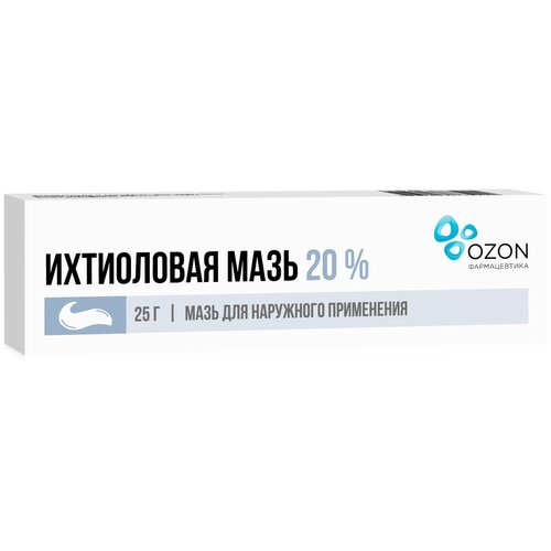 Ихтиоловая мазь д/нар. прим., 20%, 25 г