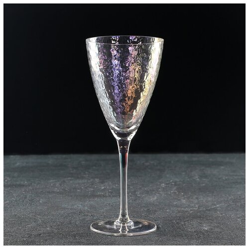Бокал стеклянный для вина Magistro «Жемчуг», 400 мл, цвет перламутровый (1 шт.)