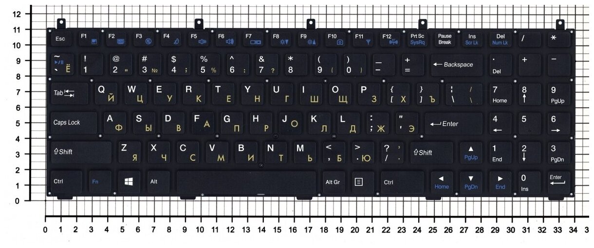 Клавиатура для ноутбука DNS DNS MP-08J46SU-430 Русская черная без рамки плоский Enter