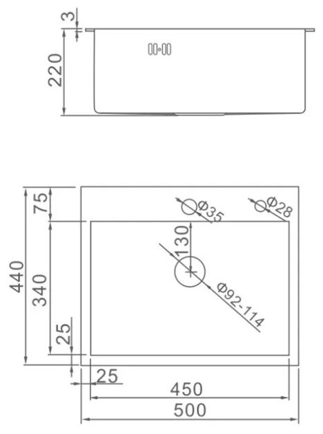 Мойка кухонная AFLORN AF95044, врезная, S=3,0 и 0,8 мм, 50х44х20 см, сифон, сатин Aflorn 6957240 . - фотография № 9