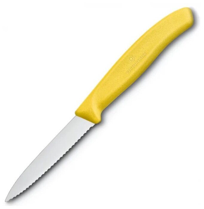 Нож Victorinox Swiss Classic желтый, для овощей, сталь, лезвие 80мм, серрейт. заточка (6.7636. L118)