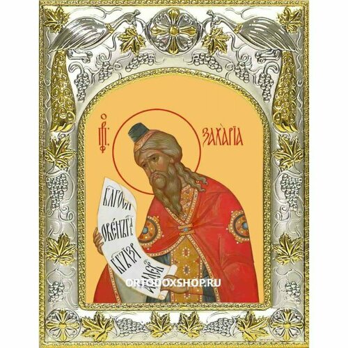 Икона Захария пророк 14x18 в серебряном окладе, арт вк-1693 икона гедеон пророк 14x18 в серебряном окладе арт вк 1443