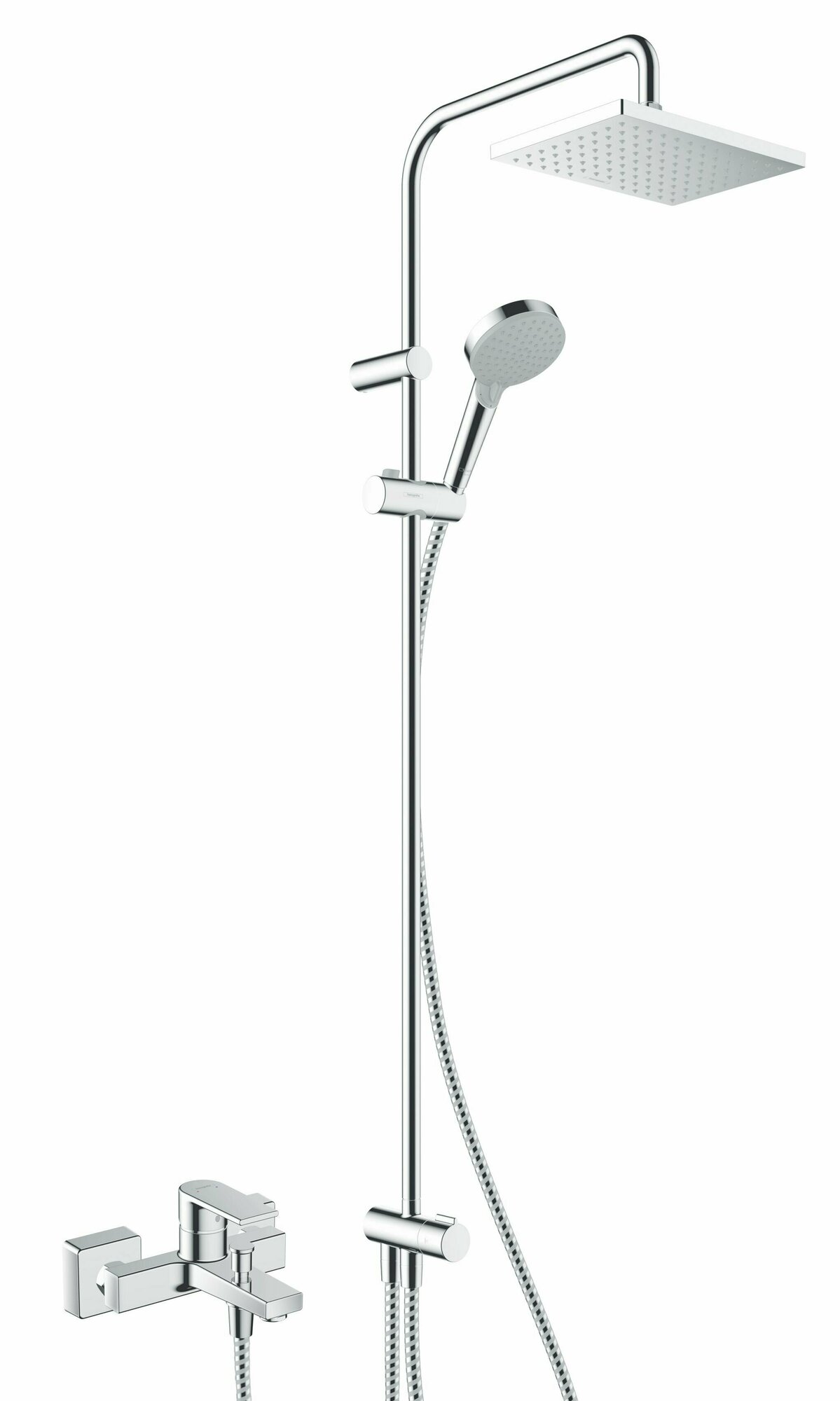 Душевая сисотема для ванны Hansgrohe Vernis Shape Showerpipe 230 1jet Reno, хром - фотография № 5