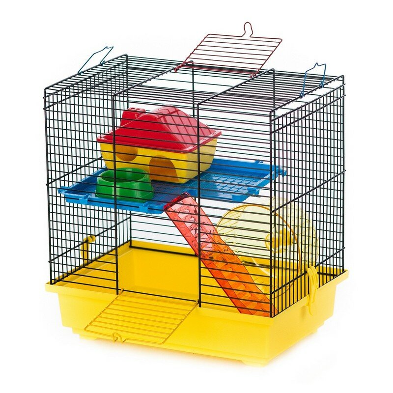 Inter-zoo клетка для грызунов G014 TEDDY I Color+PL-пластиковый комплект 360х240х360 (цвет. прут)