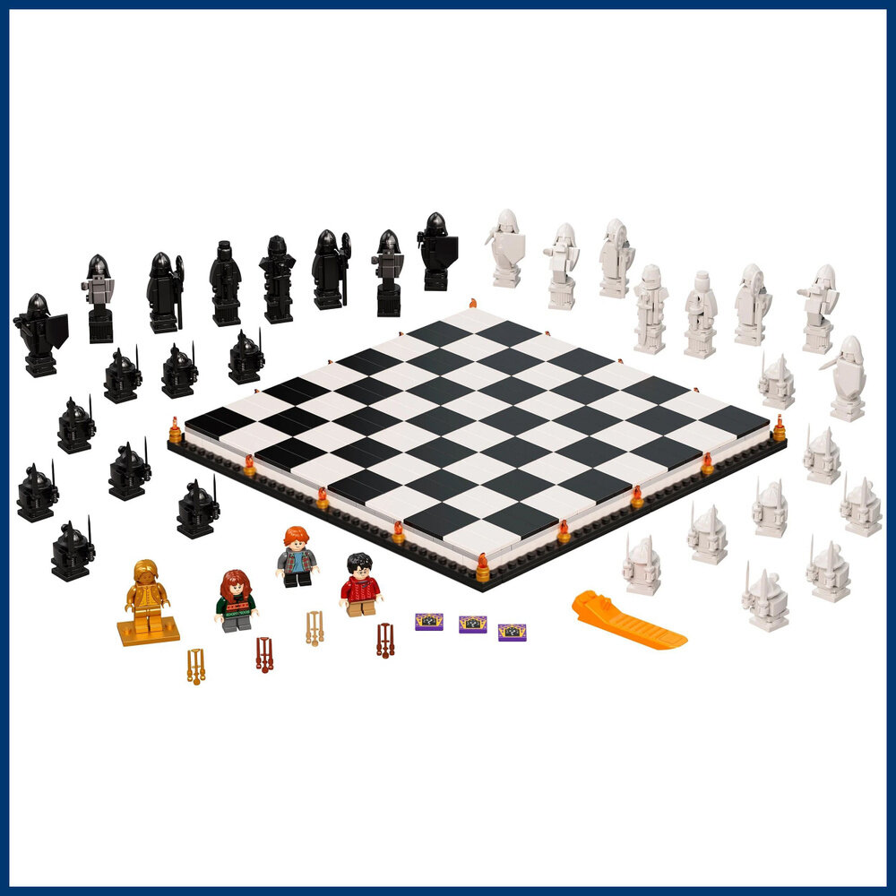 Конструктор Гарри Поттер Хогвартс: Волшебные шахматы, 876 деталей / совместим с лего, для мальчика и девочки / Harry Potter / подарок