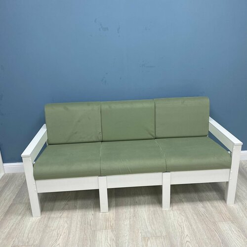 Диван Айдахо New Victoria трехместный каркас белый велюр фисташковый 14723₽