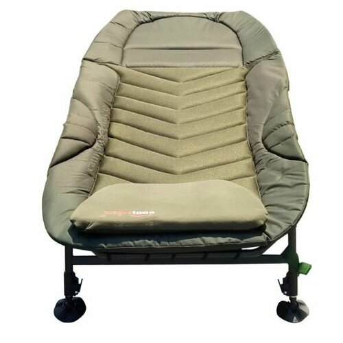 Раскладушка карповая стальная складная 200х70х35 нагрузка 150кг COOLWALK цвет камуфляжный 21450₽