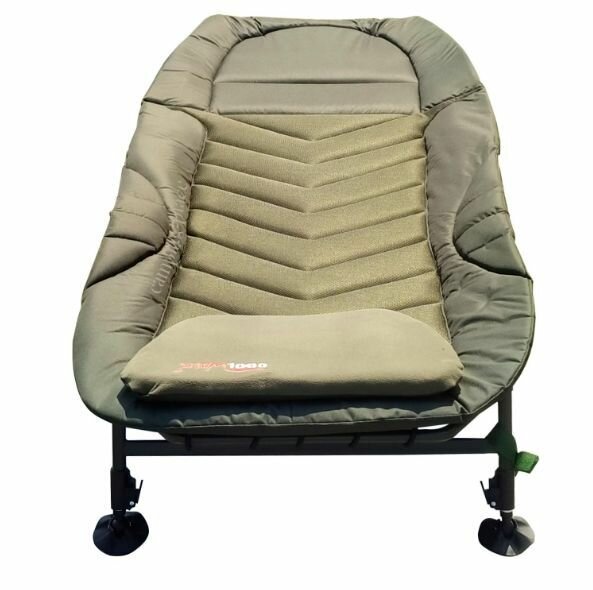 фото Раскладушка карповая стальная складная 200х70х35 нагрузка 150кг COOLWALK цвет камуфляжный