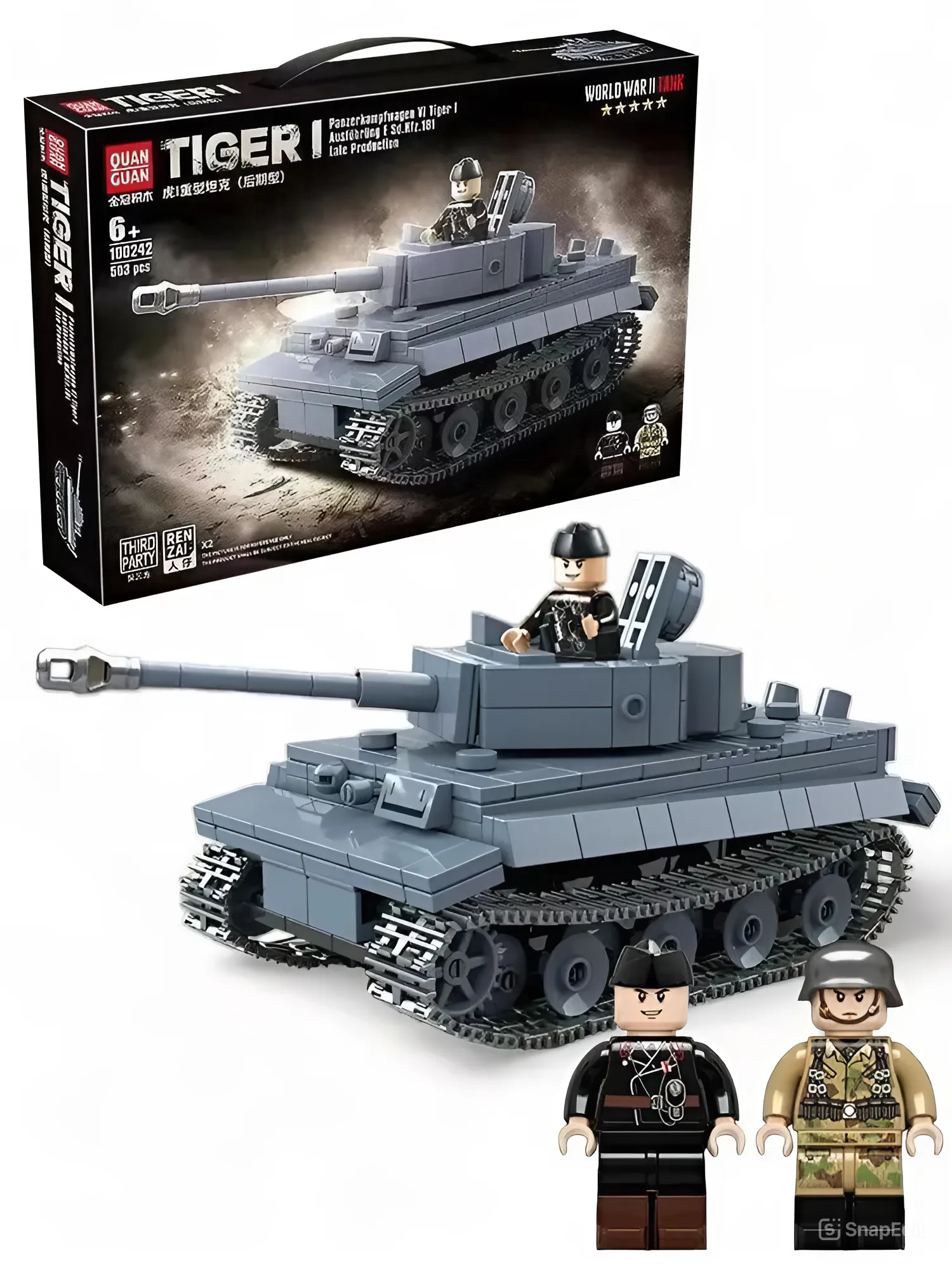 Конструктор Военный Танк Немецкий тяжелый Tiger I военный / детский