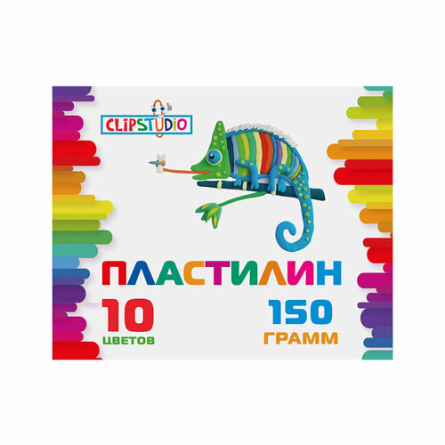 ClipStudio Пластилин 10 цветов 150 грамм в картонном выдвижном пенале 3 штуки 417₽